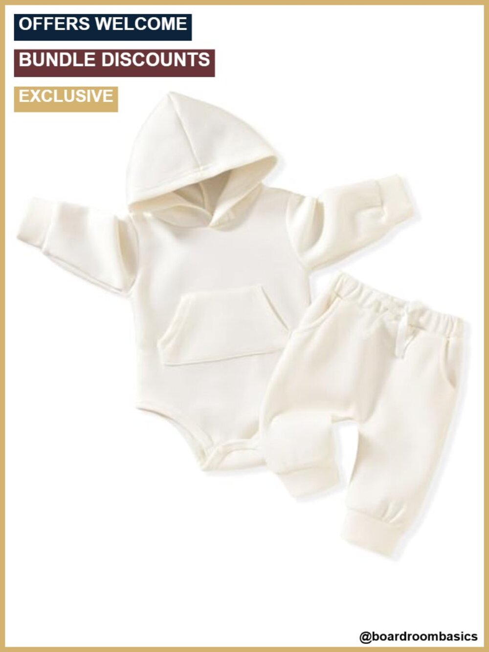 Infant Baby Hoodie and Sweatpants Outfit Set Rayon Polyester 2-Piece